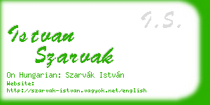 istvan szarvak business card