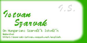 istvan szarvak business card